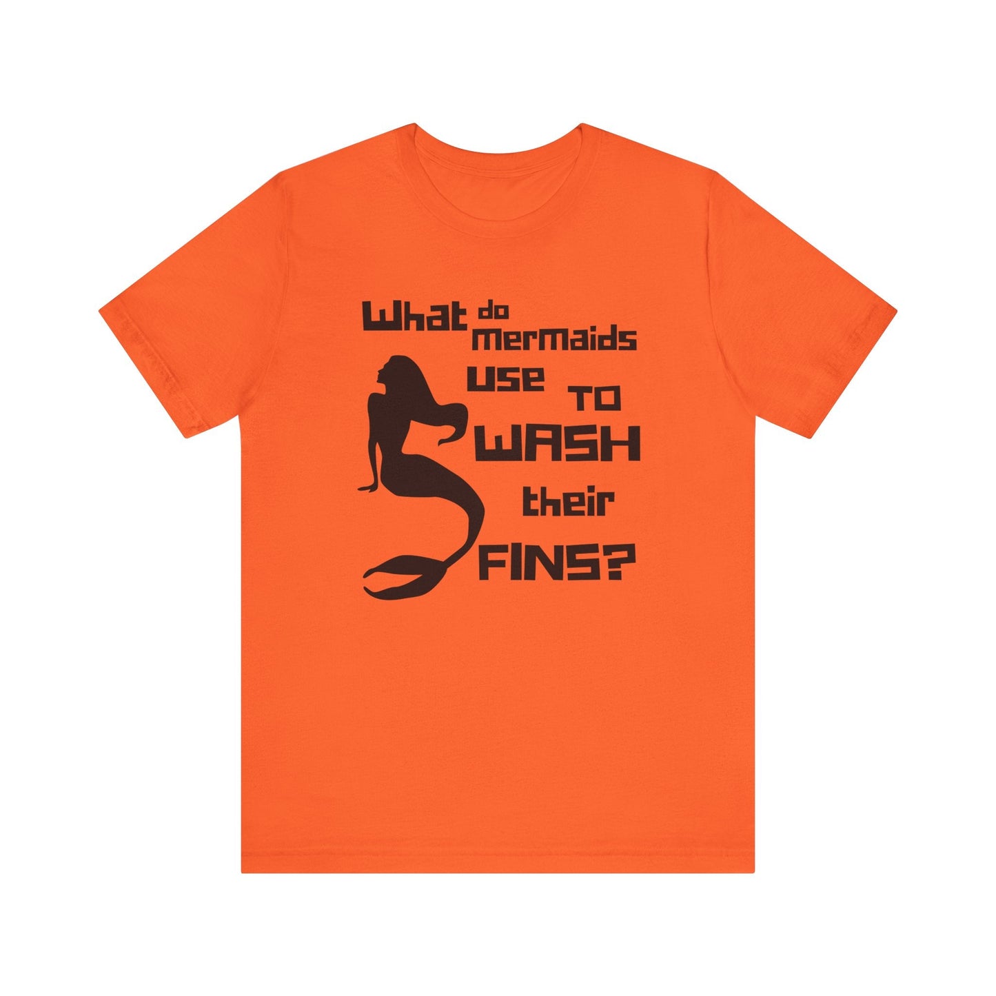 What Does a Mermaid Use to Clean Her Fins? - Funny Shirt - Dad Joke - Gift Shirt - Bella + Canvas 3001 Dad Joke Shirt - Nerdy by Nature