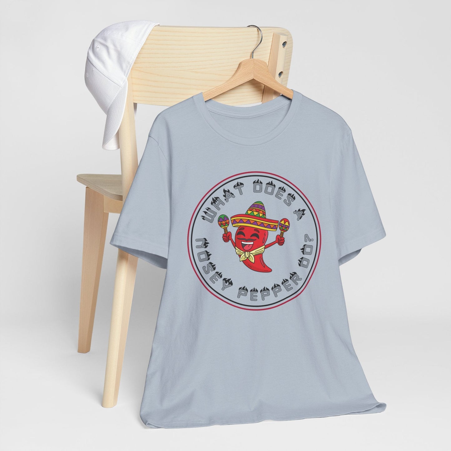 What Does a Nosey Pepper Do? - Funny Shirt - Dad Joke - Gift Shirt - Bella + Canvas 3001 Dad Joke Shirt - Nerdy by Nature