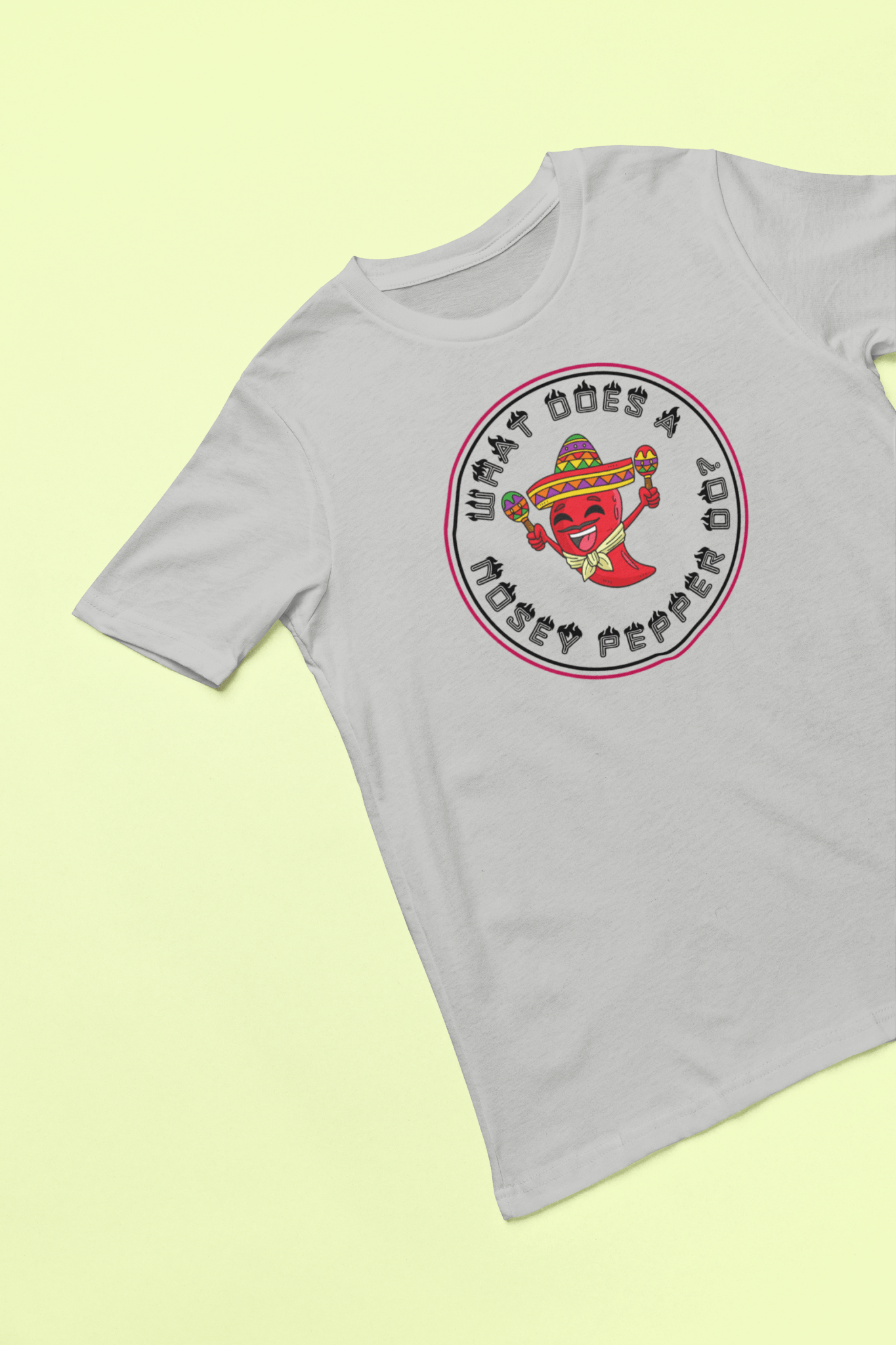 What Does a Nosey Pepper Do? - Funny Shirt - Dad Joke - Gift Shirt - Bella + Canvas 3001 Dad Joke Shirt - Nerdy by Nature