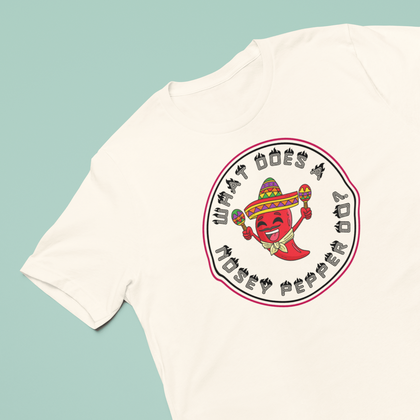 What Does a Nosey Pepper Do? - Funny Shirt - Dad Joke - Gift Shirt - Bella + Canvas 3001 Dad Joke Shirt - Nerdy by Nature