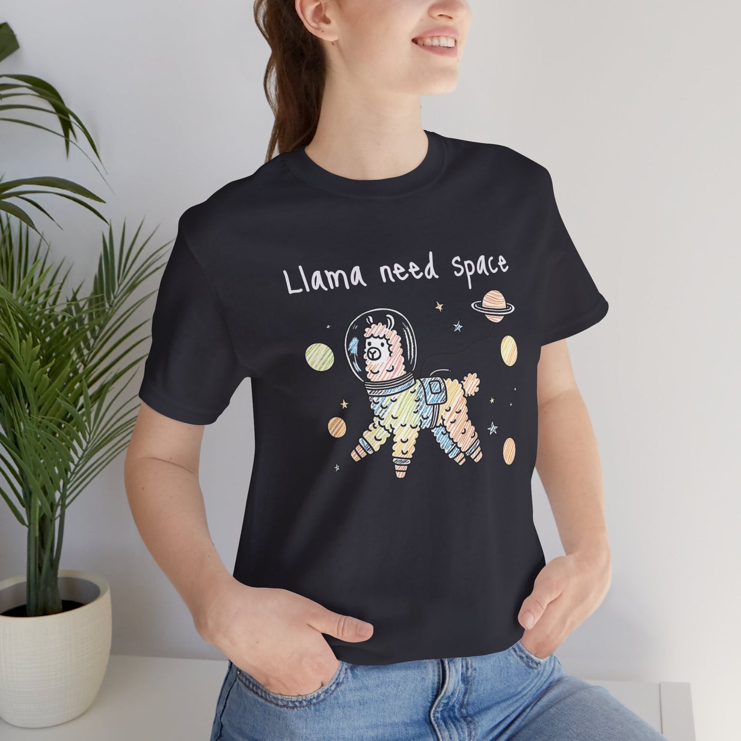 Llama Need Space - Funny Shirt - Dad Joke - Gift Shirt - Bella + Canvas 3001 Dad Joke Shirt - Nerdy by Nature