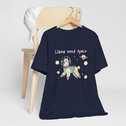 Llama Need Space - Funny Shirt - Dad Joke - Gift Shirt - Bella + Canvas 3001 Dad Joke Shirt - Nerdy by Nature