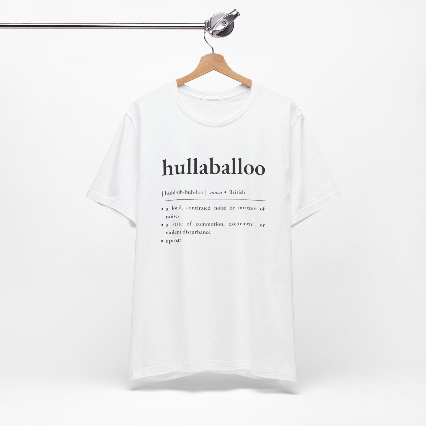 Nerd Word T - Shirt 'Hullaballoo' - Bella + Canvas 3001 - Nerdy by Nature