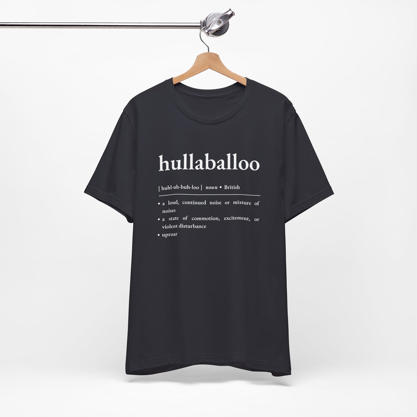 Nerd Word T - Shirt 'Hullaballoo' - Bella + Canvas 3001 - Nerdy by Nature