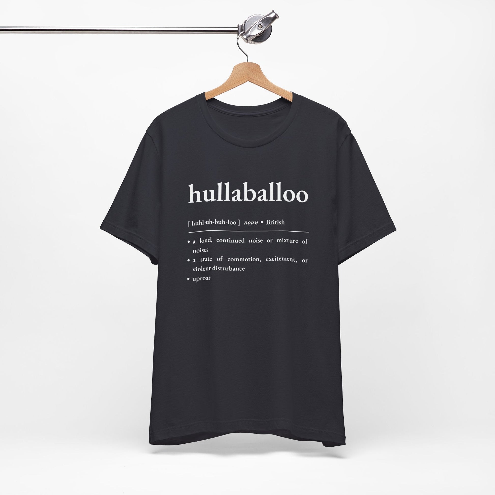 Nerd Word T - Shirt 'Hullaballoo' - Bella + Canvas 3001 - Nerdy by Nature