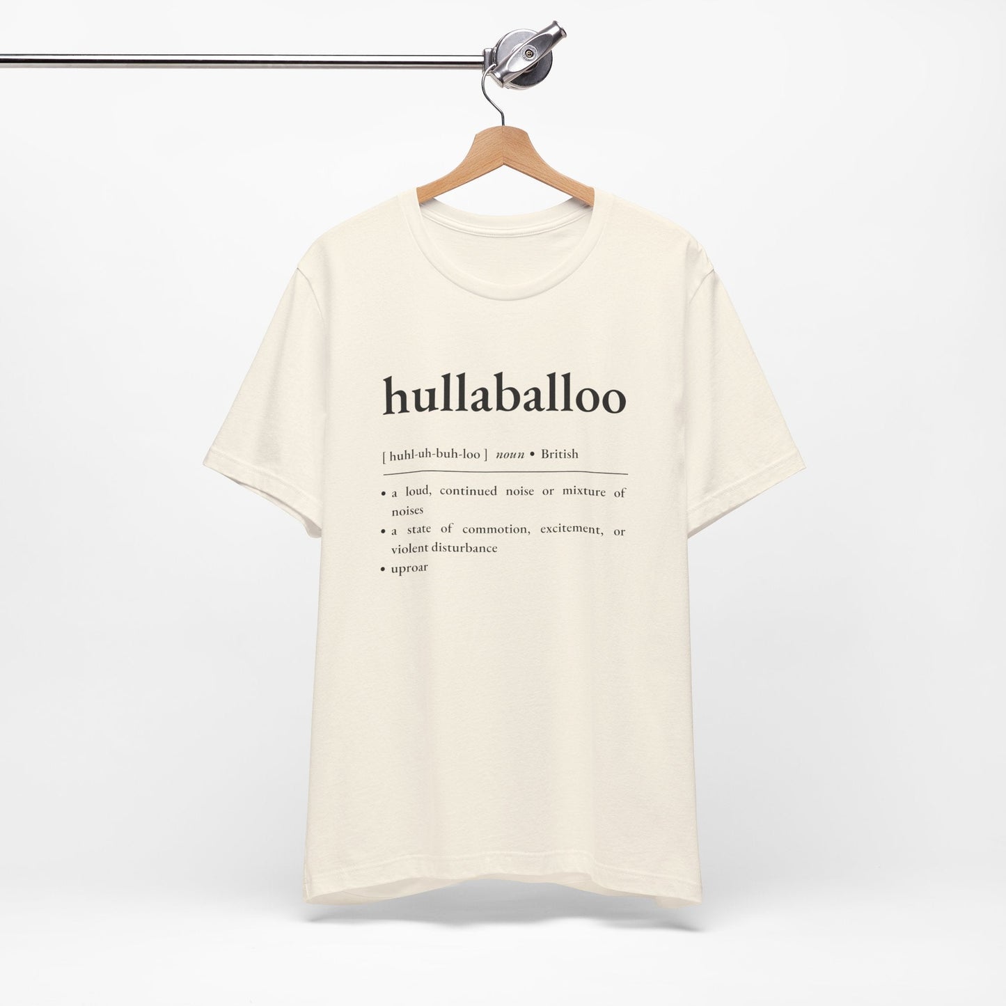 Nerd Word T - Shirt 'Hullaballoo' - Bella + Canvas 3001 - Nerdy by Nature