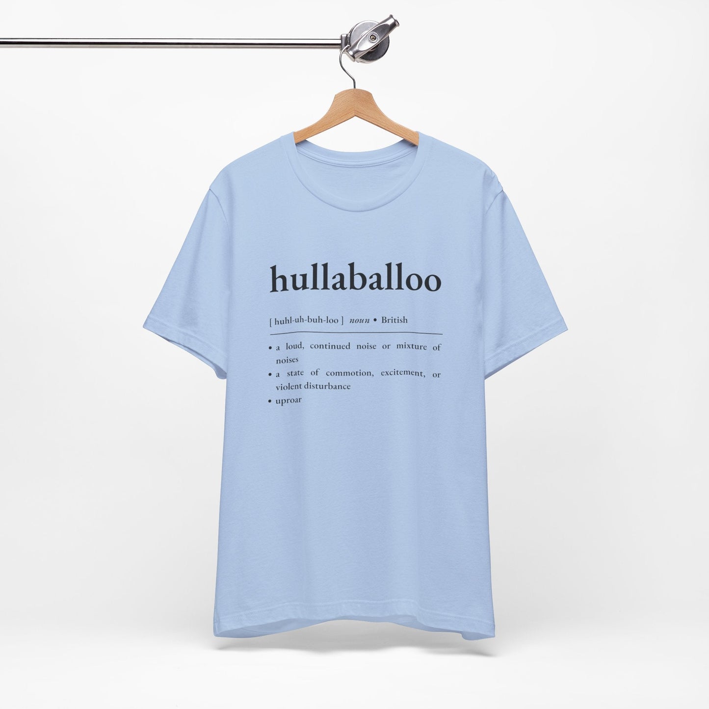 Nerd Word T - Shirt 'Hullaballoo' - Bella + Canvas 3001 - Nerdy by Nature