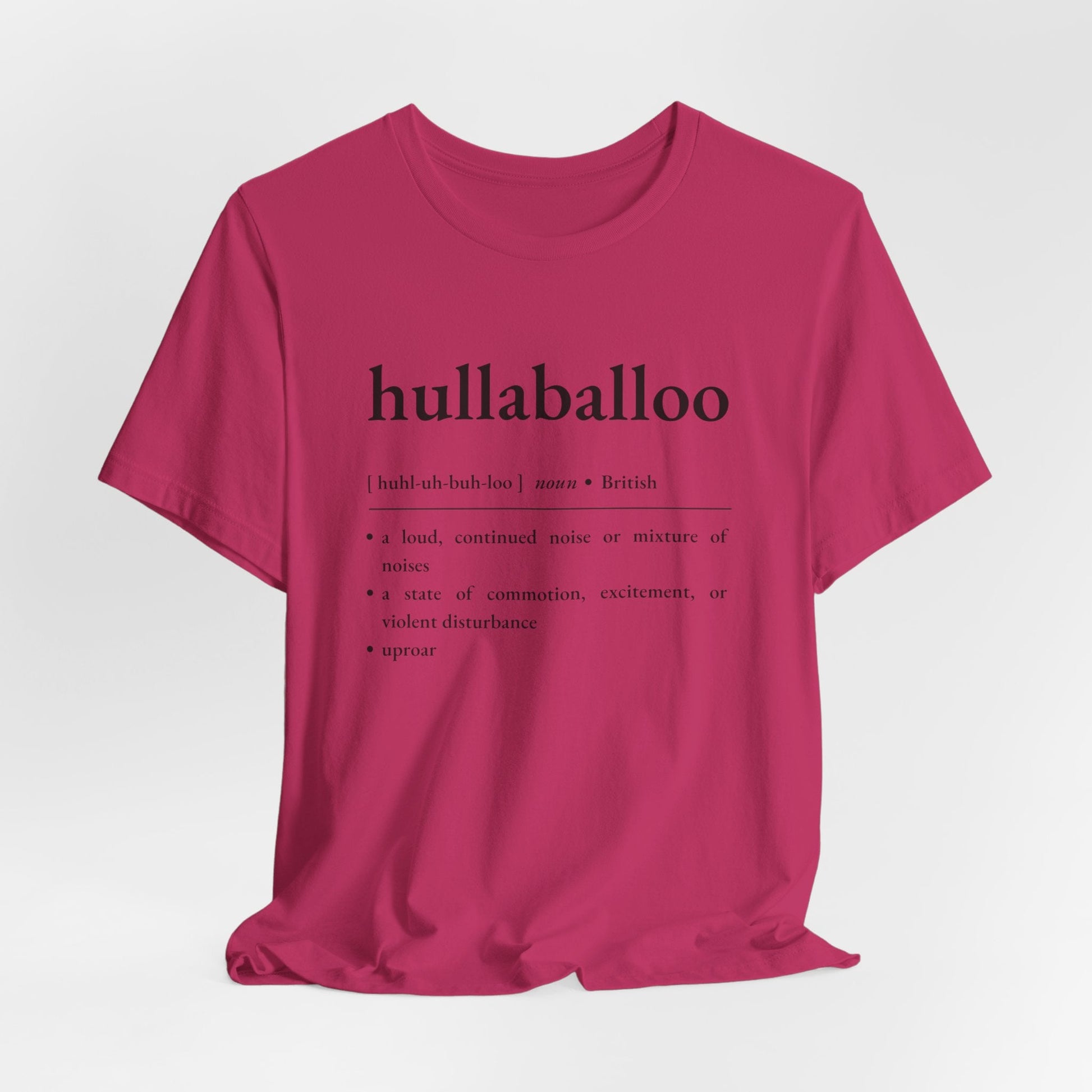 Nerd Word T - Shirt 'Hullaballoo' - Bella + Canvas 3001 - Nerdy by Nature